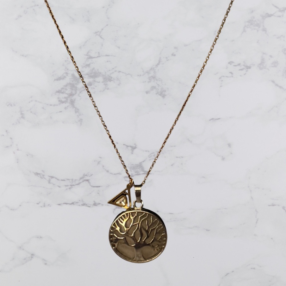 Gold Tree Pendant Necklace